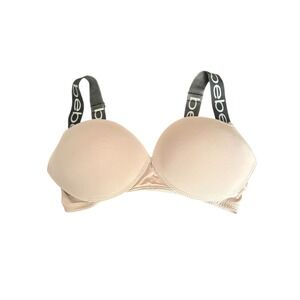 Bebe Nude Logo Strap Underwire Bra Size 36B Lightly Padded